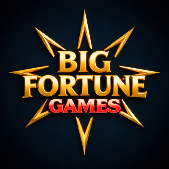 Logo for Big Fortune Games featuring bold golden text with a starburst design.